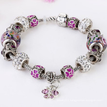 alibaba wholesale crystal Beads bracelet Alloy Charm Bracelets Silver Plating Jewelry